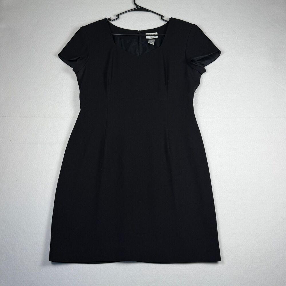 Preview Collection Petites Black Sheath Dress Size 14P Career Office Midi Classi